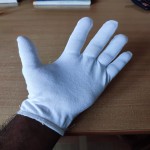 white cotton gloves